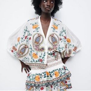 Zara | Boho Embroidered Blouse | Boho Peasant Top | Cotton Boho Top